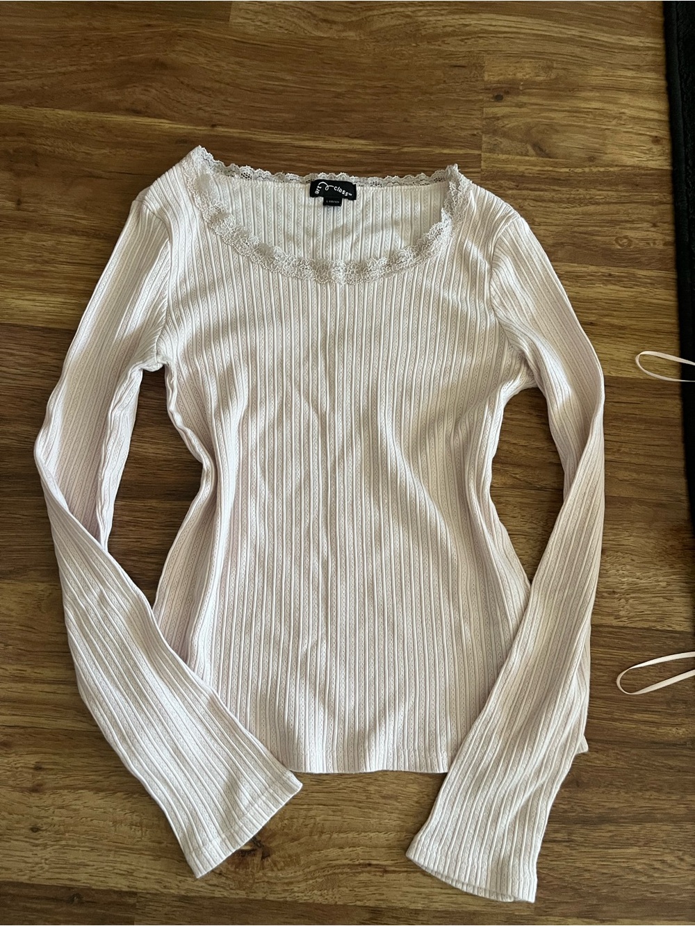 baby pink lace shirt